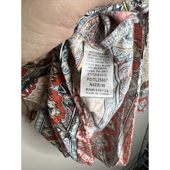 Umgee Women’s Babydoll Tunic Shirt Size Medium Y2K Crotchet Boho 90’s Multicolor - Picture 8 of 8